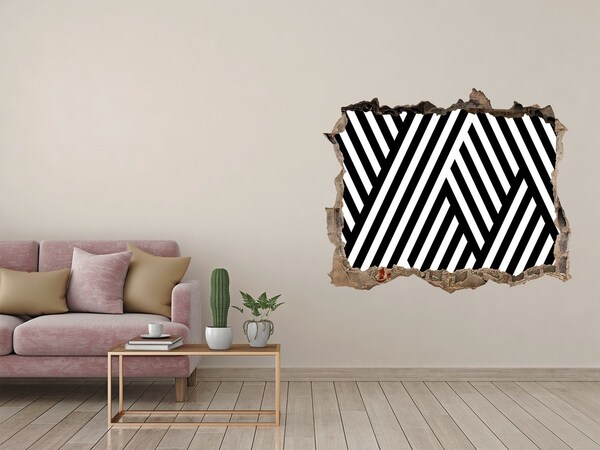 3D wall hole Geometric patterns in a hole in the wall