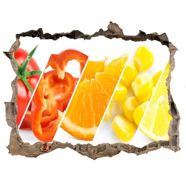 Hole wall sticker Fruit paradise behind the wall