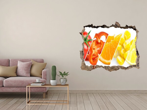 Hole wall sticker Fruits and vegetables