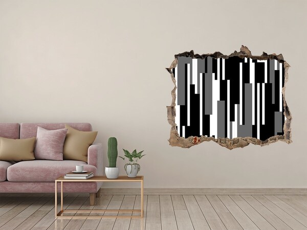 Hole wall sticker Black and white lines