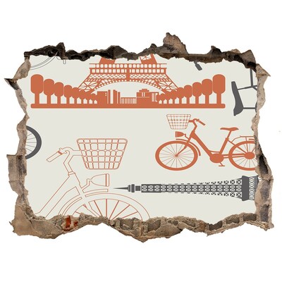 3D wall hole wallpaper Paris in detail