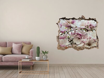 Hole in the wall sticker Magnolia flowers