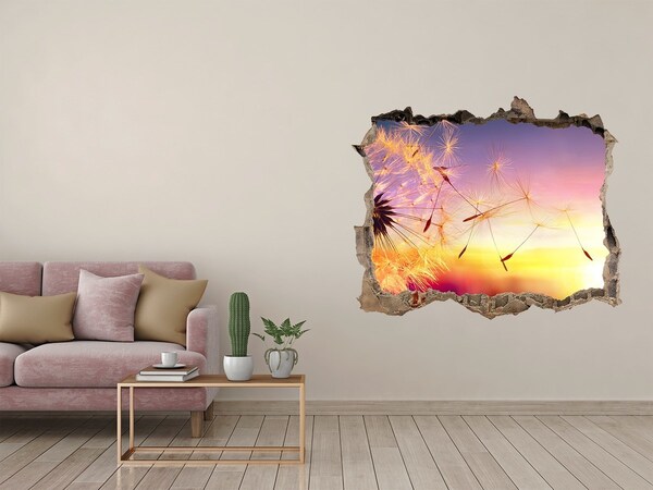 Hole in the wall sticker Flower dreams at sunset
