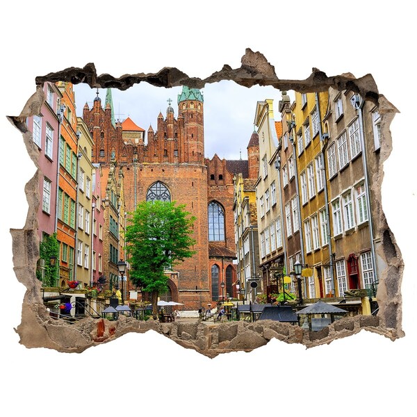 Hole wall sticker View of Gdańsk