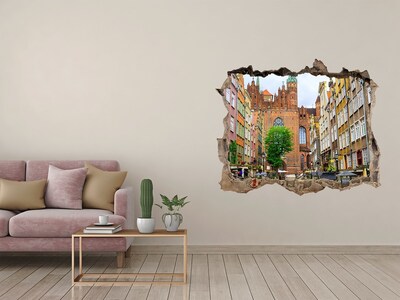 Hole wall sticker View of Gdańsk
