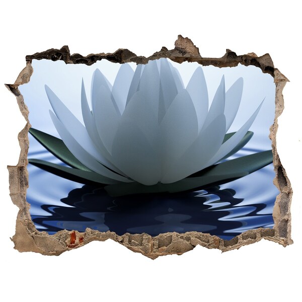 3D wall hole wallpaper Lotus flower on the water