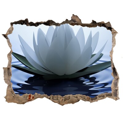 3D wall hole wallpaper Lotus flower on the water