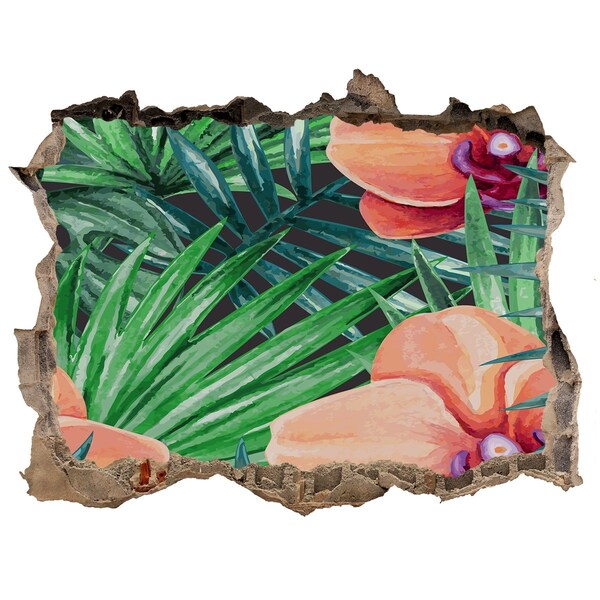 Hole in the wall sticker A floral paradise in the tropics