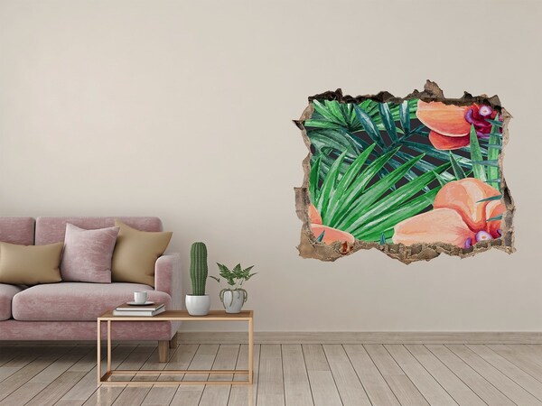 Hole in the wall sticker A floral paradise in the tropics
