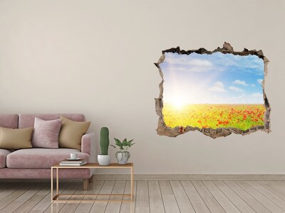 Hole wall sticker Flower meadow in the sunshine