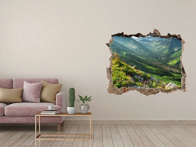Hole in the wall decal Mountain landscape through a hole in the wall