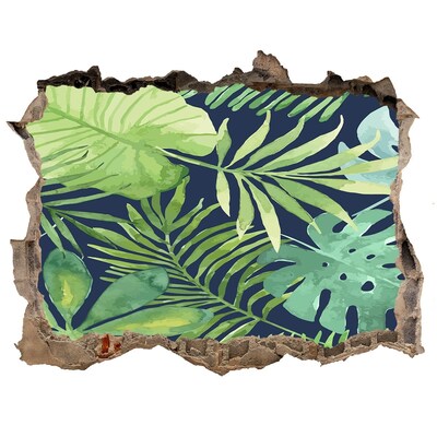 Hole in the wall decal Tropical leaves