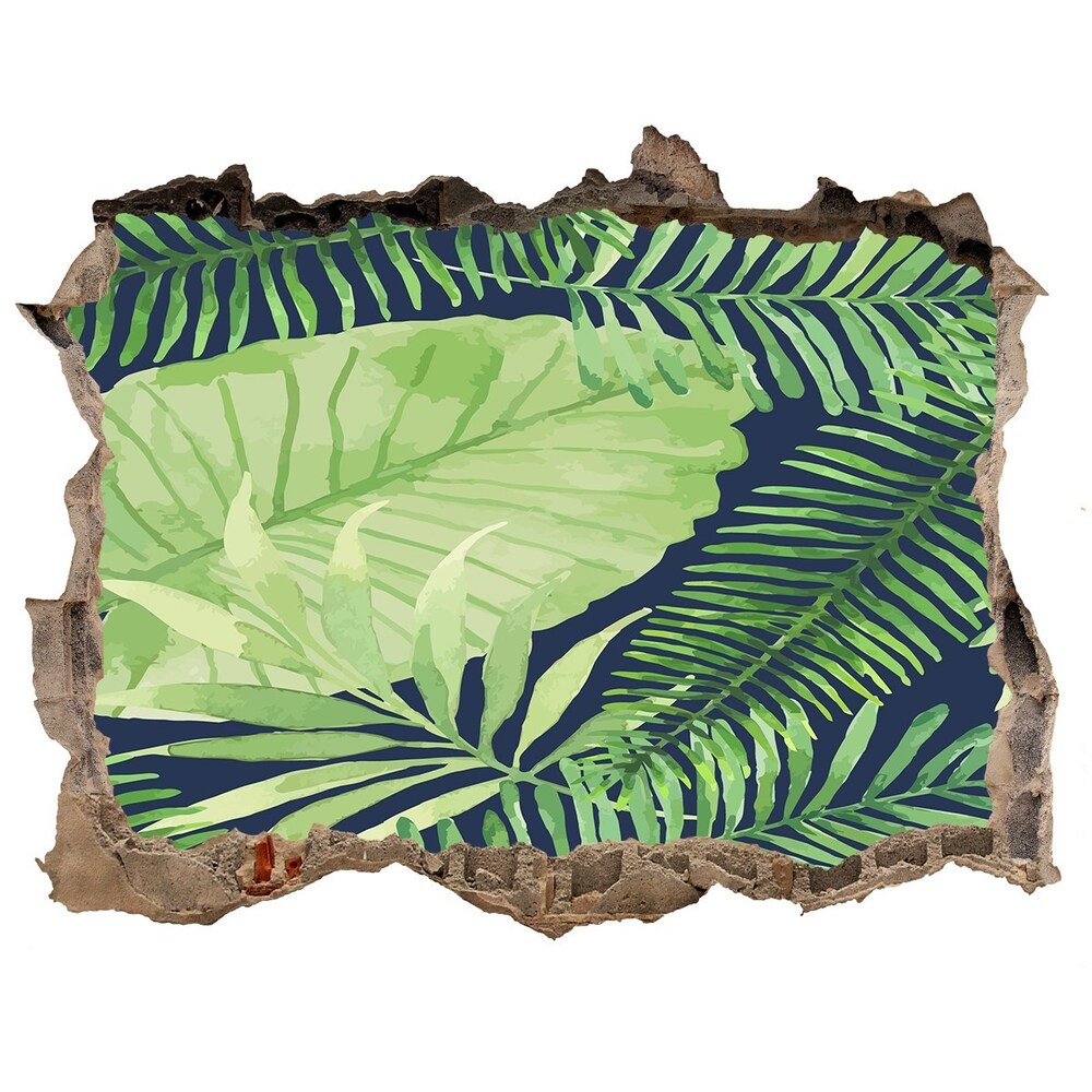 Hole in the wall sticker Tropical leaves