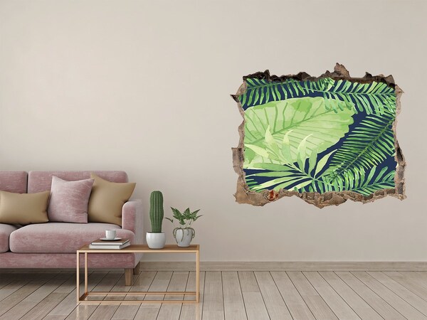 Hole in the wall sticker Tropical leaves