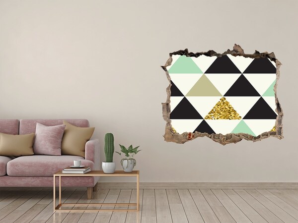 Hole in the wall sticker Colorful triangles