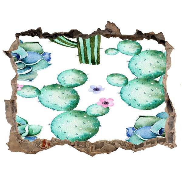 Hole in the wall decal Cacti in a hole in the wall