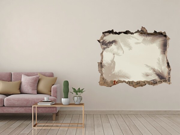 Hole in the wall sticker Tropical oasis behind the wall