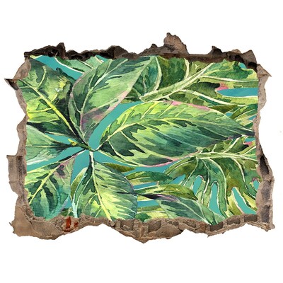 Hole in the wall sticker Tropical leaves