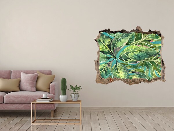 Hole in the wall sticker Tropical leaves