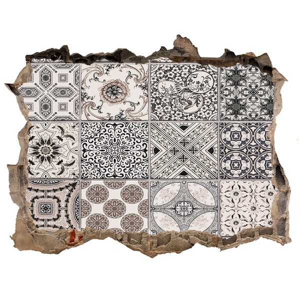 Hole in the wall sticker Vintage style tiles