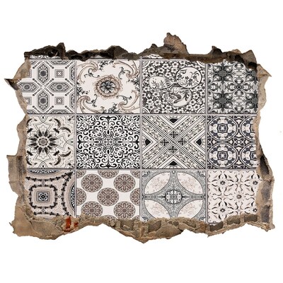 Hole in the wall sticker Vintage style tiles
