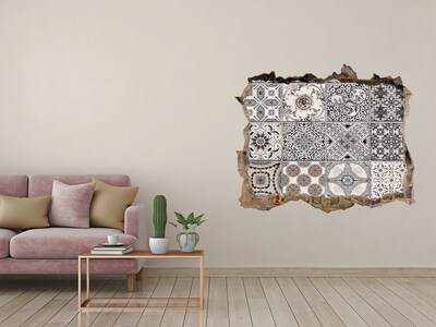 Hole in the wall sticker Vintage style tiles