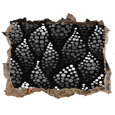 3D wall hole wallpaper Black and white dots