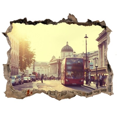 Hole in the wall sticker A London street in the morning