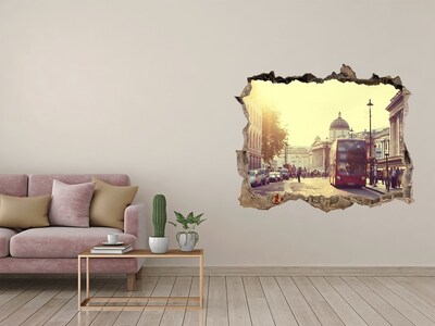 Hole in the wall sticker A London street in the morning