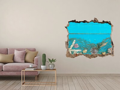 Hole wall sticker The underwater world against the backdrop of the reef