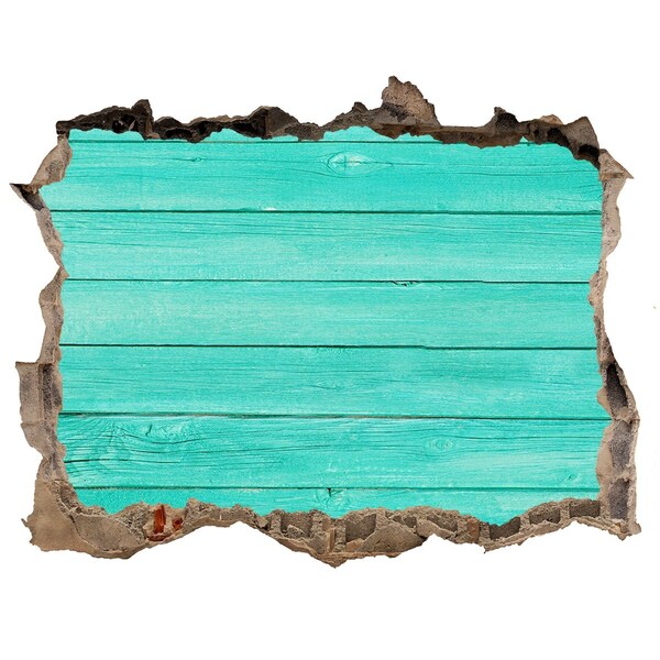 Hole in the wall sticker Turquoise board in a hole in the wall