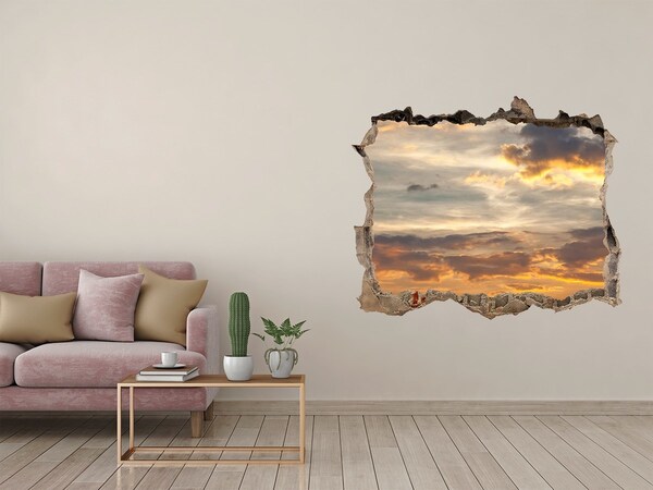 Hole in the wall decal Sunset through a hole in the wall