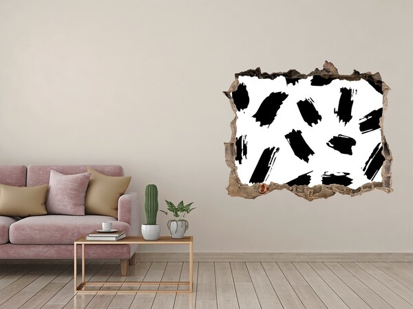 Hole in the wall sticker Black and white spots