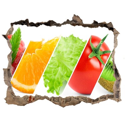 Hole in the wall decal Fruits and vegetables