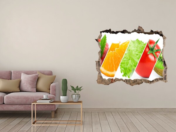 Hole in the wall decal Fruits and vegetables