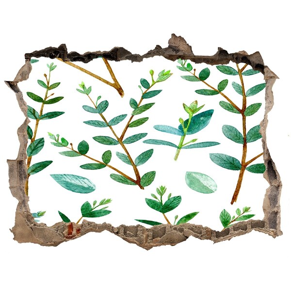 3D wall hole Green garden in concrete