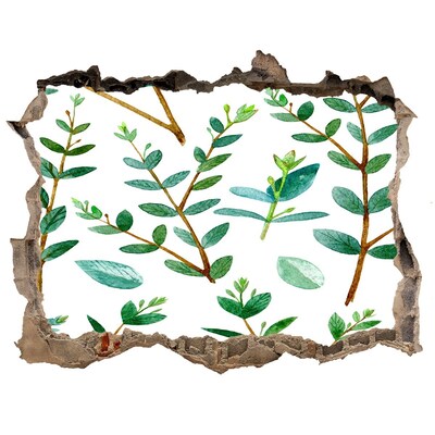 3D wall hole Green garden in concrete