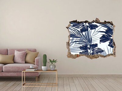 3D wall hole Tropical flowers