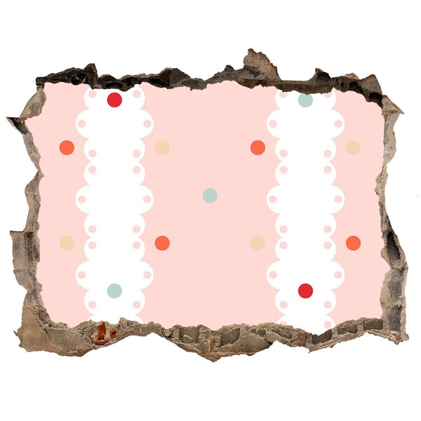 Hole wall sticker Pink wall with dots
