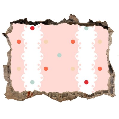 Hole wall sticker Pink wall with dots