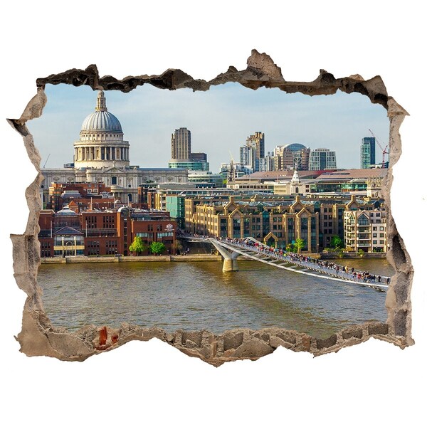 3D wall hole wallpaper Thames London