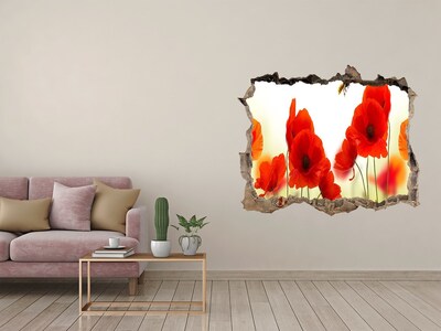 Hole wall sticker Flower paradise with a bee