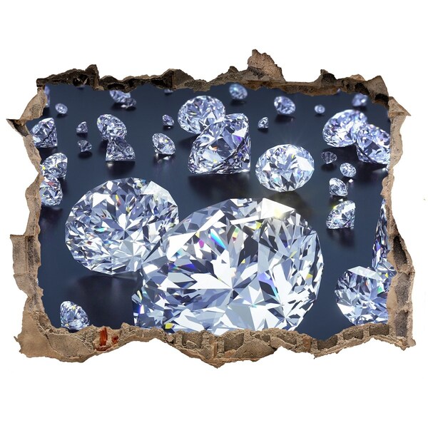 Hole in the wall decal Shiny diamonds in the wall