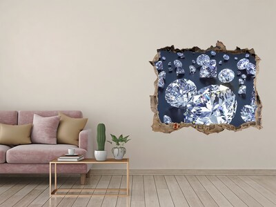 Hole in the wall decal Shiny diamonds in the wall