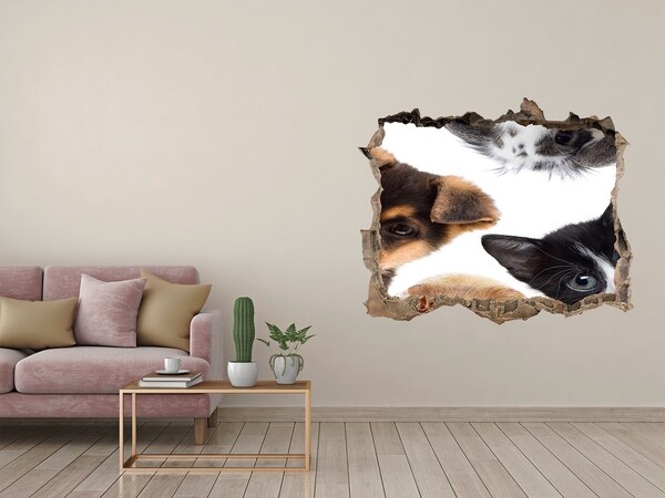 Hole in the wall sticker Animal Voyeurs