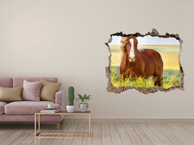 Hole in the wall decal Brown horse