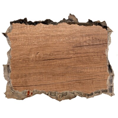 3D wall hole wallpaper A damaged wall with a wooden board