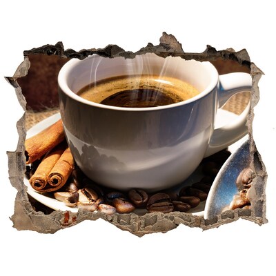 Hole in the wall decal Cup of coffee