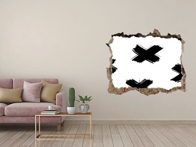 Hole in the wall sticker Black and white spots