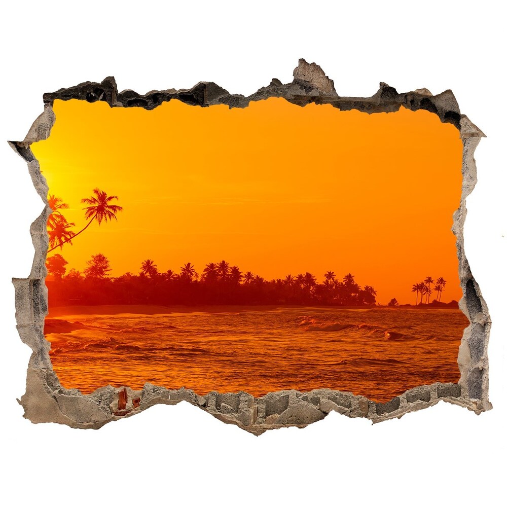 Hole in the wall sticker Sunset beach